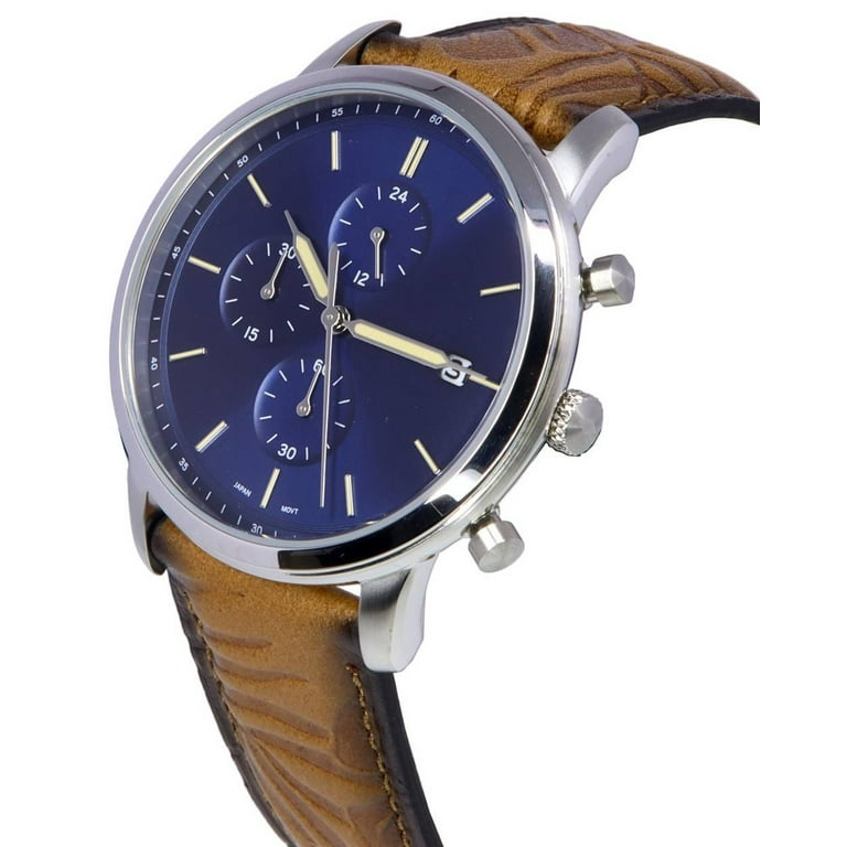 FS5928 Quartz Minimalist Fossil Chronograph Men\'s Watch Blue Dial