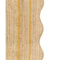 thumbnail image 2 of Vintage Jute Area Rug Decor Braided Rectangular Scalloped Vintage Carpet with Multi Border Yellow 2' x 10' BY KALVEERA, 2 of 4