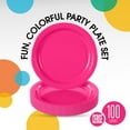thumbnail image 2 of shiyou-Cerise Paper Plates 9 Inch 100 Count - Cerise 9 Inch Paper Plates - Bulk Paper Plates Cerise Disposable Plates - Disposable Cake Plates Paper Plate Cerise, 2 of 4