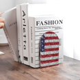 thumbnail image 6 of Naloa America Flag Glitter Wood Non-Skid Bookend for Shelves,Book Ends for Heavy Books, Book Stand for CDs,1 Pair, 6 of 7