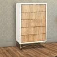 thumbnail image 6 of Chest with 5 Corrugated Panel Drawers and Metal Base, White- Saltoro Sherpi, 6 of 6