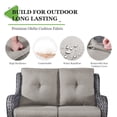 thumbnail image 3 of PARKWELL 7-Piece Outdoor High Back Patio Conversation Set,Wicker 6-Seat Furniture with Loveseat Sofa, Swivel Gliders,Coffee Table and Ottomans,Gray Wicker Gray Cushions, 3 of 8