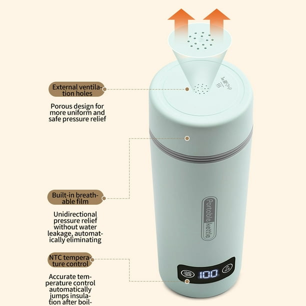 BeforeyaynTravel Electric Kettle Portable Small Mini Tea Coffee Kettle Water  Boiler, 350ml Water Heater With 4 Temperature Control,304 Stainless Steel 