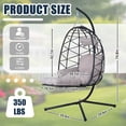 thumbnail image 2 of FKS LIFE Hanging Egg Chair with Stand and Leg Rest, Indoor Outdoor Wicker Hammock Swing Chair with Cushion, 350 lbs Capacity for Patio Balcony Backyard, 2 of 7