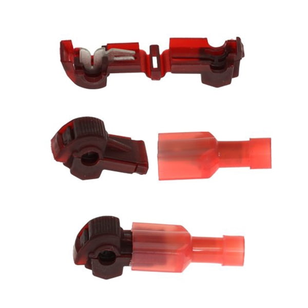 10pcs T Connecteur de Branchement & 10pcs Connecteurs Plats 1.5 à 2.5 Ensemble (Rouge)