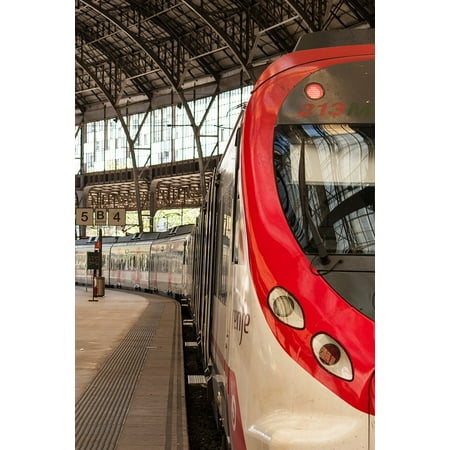 Canvas Print Spain Station Train Barcelona Travel Europe Stretched Canvas 10 x (Best Way To Travel Europe By Train)