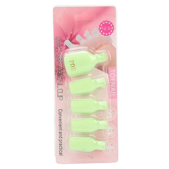 5 pinzas para quitar esmalte en gel, para salón de belleza, para uñas de los pies, gel UV, herramienta para decoración de uñas, color verde