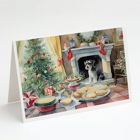 Schnauzer Christmas Cookies Greeting Cards Pack of 8 7 in x 5 in