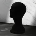 thumbnail image 4 of Cabeza maniquí masculino Zulema flocado espuma herramienta estable profesional negro, 4 of 8