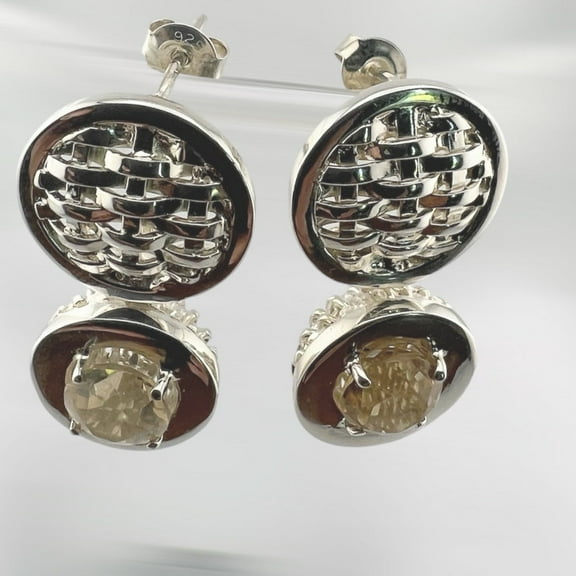 Hannaboya Citrine Drop Earrings, Citrine, 2.0ct. Rhodium Plated Silver