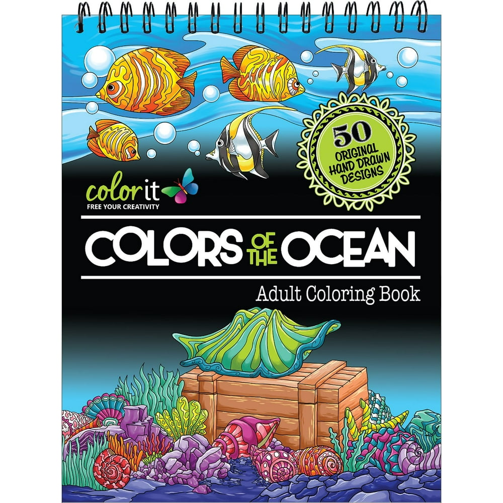 ColorIt Colors of the Ocean Adult Coloring Book - Features 50 Hand