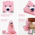 thumbnail image 3 of Unisex Hooded Baby Bath Towel for Newborn with 5 Baby Washcloths Animal Ultra Absorbent and Soft Cotton Hooded Bath Towel for Toddler Infant, 3 of 8