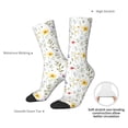 thumbnail image 4 of Hirioo Watercolor Floral A Pattern Adult Middle Tube Socks Breathable Sock Non-Pilling,Contrasting Color Design, 4 of 6