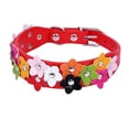 thumbnail image 1 of Collier Animal en Cuir d'Alliage Ajustable, Collier Décor Fleur, Chaîne de Cou pour Animaux, Rouge, P, 2.5x37cm, 1 of 6