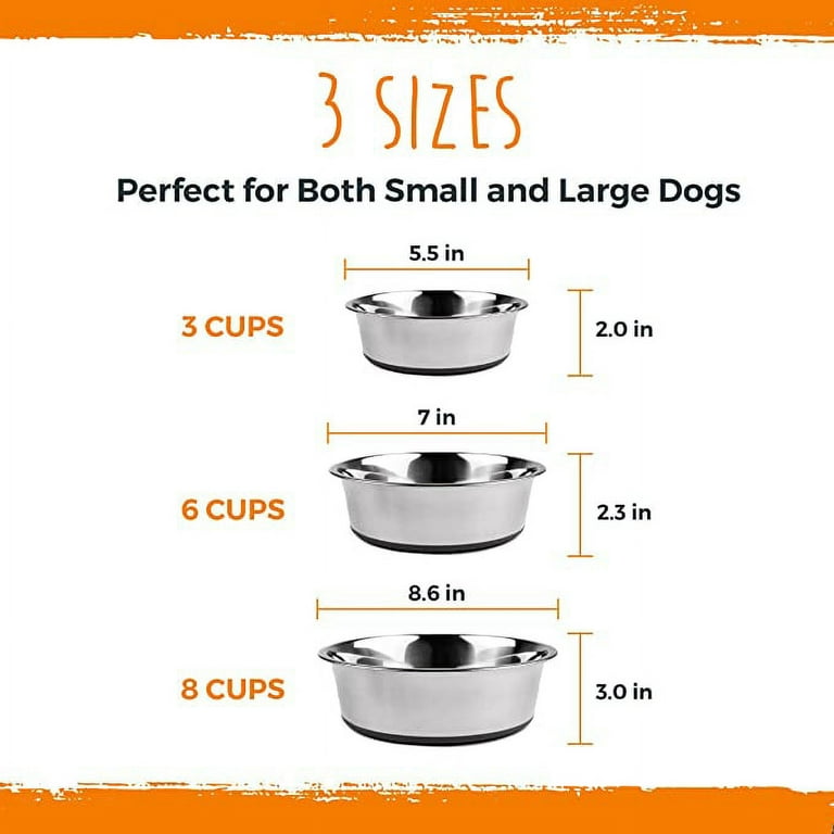 Mighty Paw Stainless Steel Dog Bowl, 2 Count, 2 Cup