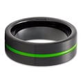 thumbnail image 2 of Black Tungsten Wedding Ring,Green Wedding Ring,Tungsten Wedding Band,Anniversary Ring,8MM Wedding Ring,Green, 2 of 3