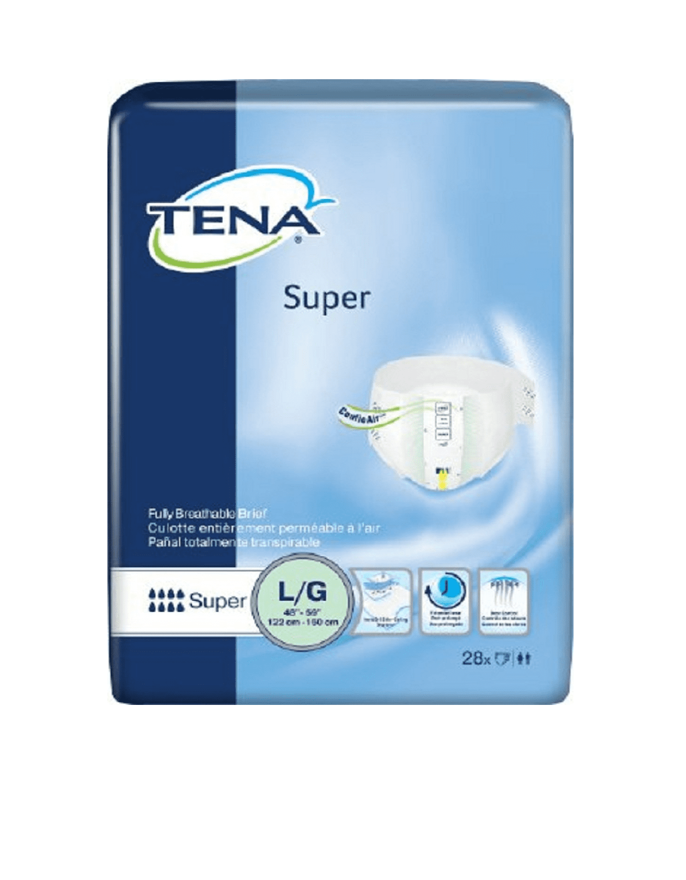 TENA Super Brief Heavy Disposable Absorbency Adult Diaper, Large, 56