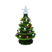 ReLive Ceramic 7.5 Inch Green Christmas Tree with Multi Color Lights