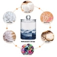 thumbnail image 6 of Yayeee 4 Pack Qtip Holder Bathroom Cotton Swab Canister with Lid Clear Dispenser Set, Watercolor Mountains, 6 of 6