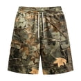 thumbnail image 5 of Delconic Men Realistic Tree Branch Camo Quick Dry Casual Cargo Shorts Skin Friendly Elastic Waist Deep Storage Side Pockets Short Trousers For Spring Summer Daily Yellow 3XL, 5 of 6