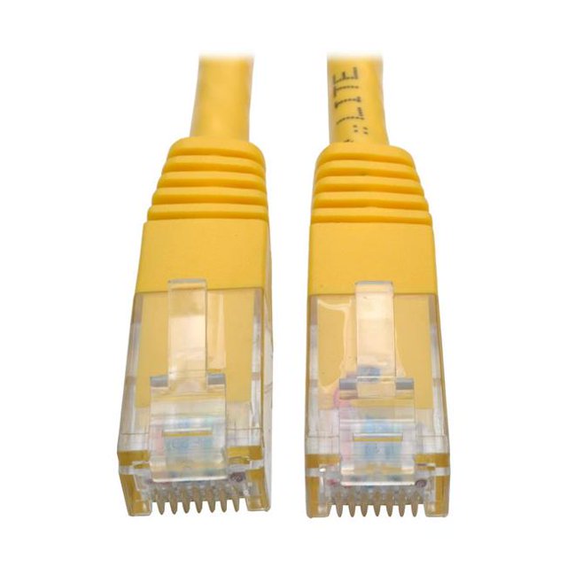 Cat6 Gigabit Molded Patch Cable RJ45 M & M 550MHz 24AWG, Yellow - 3 ft.