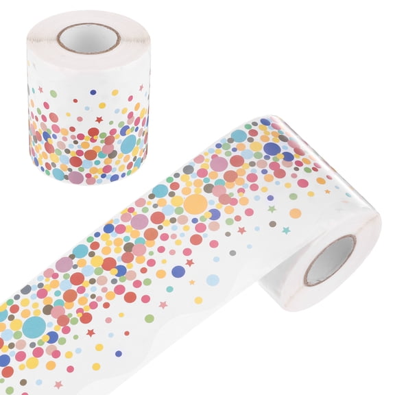 Uxcell 66ft Colorful Bulletin Board Borders, Scalloped Rolled Border Trim Decor for Classroom Desk Window Wall Decoration