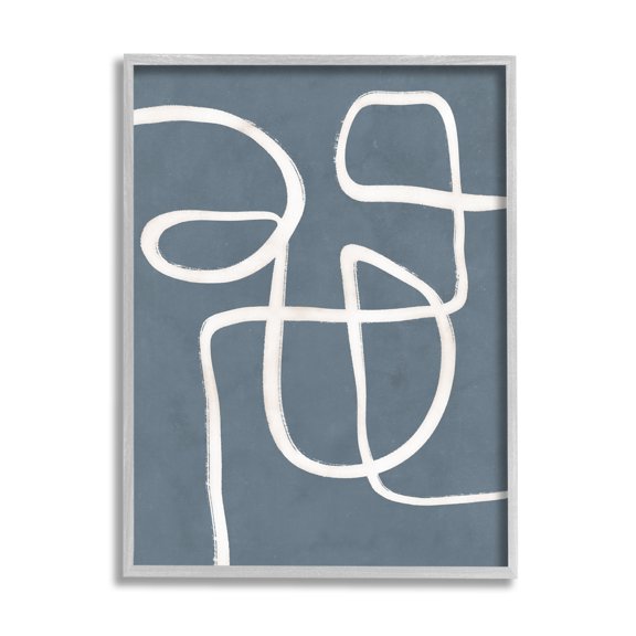 Stupell Industries Abstract Cursive Line Sketch Distressed Background,24 x 30, Design by Nina Blue
