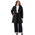 thumbnail image 3 of DARING DIVA Women's Plus Mid Length Notch Lapel Single Breasted Pea Jacket 1X Black, 3 of 6