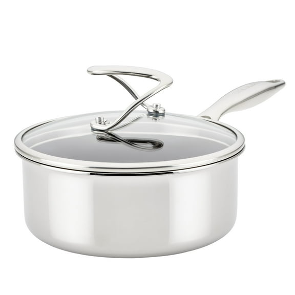 Circulon Clad Stainless Steel Induction 2 Quart Sauce Pan with Glass Lid