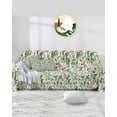 thumbnail image 2 of Christmas Sofa Couch Covers for 3 Cushion Couch, Washable L Shape Sectional Sofa Covers for Loverseat/Pets/Kids, Xmas Botanical Berry Red Green Watercolor Slipcover Blanket Futon Cover 71''x134'', 2 of 8