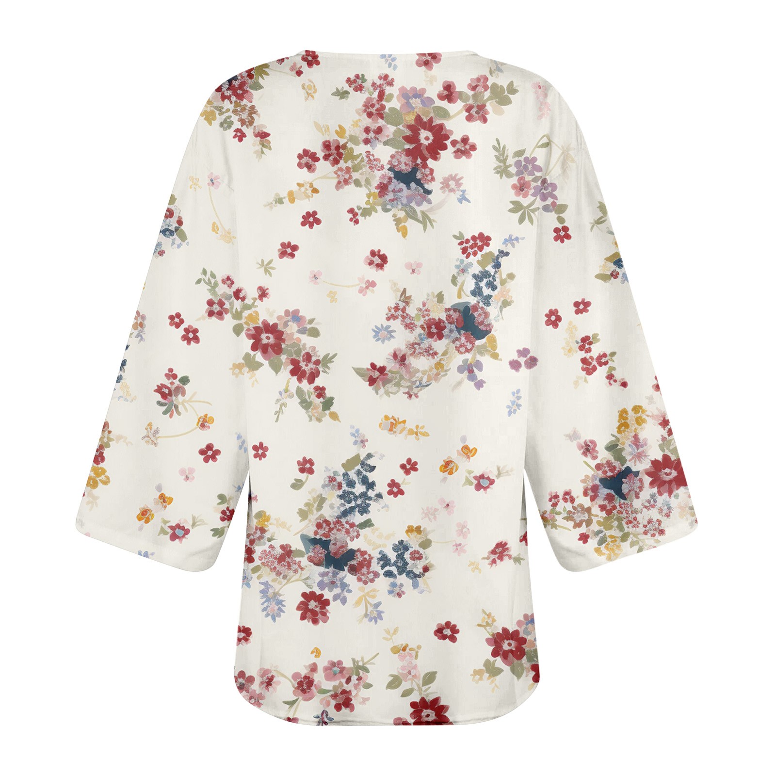EHQJNJ Womens Cardigans Dressy Womens Floral Print Puff Sleeve Kimono ...