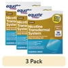 (3 pack) Equate Nicotine Transdermal Patch Step 2, 14 mg, 14 Count – Stop Smoking Aid, Compare to Nicoderm® CQ®