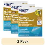 (3 pack) Equate Nicotine Transdermal System Step 2 Clear Patches, 14 mg, 14 Count, Compare to Nicoderm® CQ® Active Ingredient