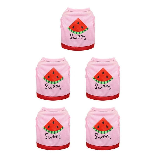 Ropa para perros Greeniant chalecos de verano Letra de sandía rosa rojo М
