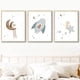 thumbnail image 5 of Pósteres de pared con estampado de lienzo con diseño de oso, conejo, erizo, abeja, flores y cohete espacial bohemio para decoración del hogar de la habitación de los niños y bebés, 5 of 5