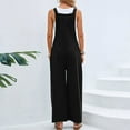 thumbnail image 7 of Seductiva Black Women's Wide Leg Pants Women's Loose Fit Jumpsuit Overalls Lightweight Summer Romper with Adjustable Straps & Pockets, Casual Sleeveless Denim-Like Overalls for Beach, 7 of 7