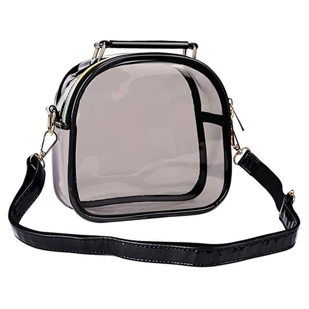 Bolso bandolera transparente elegante, bolso de hombro moderno, bolso de mensajero informal, bolso de almacenamiento para mujer (negro)