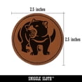 thumbnail image 2 of Tasmanian Devil Growling 2.5" Faux Leather Round Engraved Iron-On Patch - Brown, 2 of 6