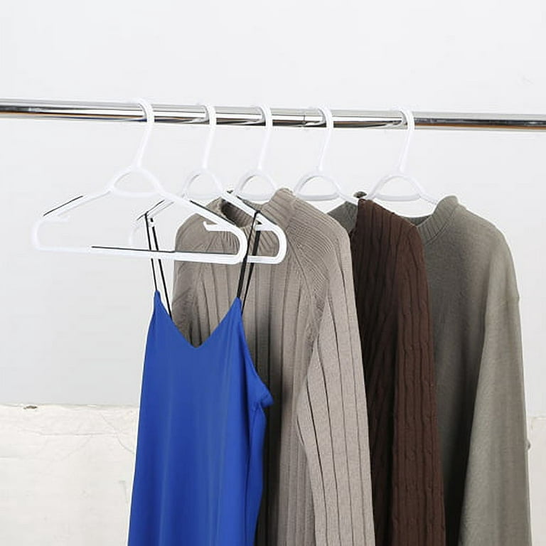 LARGE LOT of 53 :Non-Slip Clothing Hangers 360 Swivel Neck~White Durable  Plastic