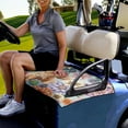 thumbnail image 3 of Renewold Golf Cart Seat Cover Portable Golf Cart Seat Blanket Easy to Install Suitable for 2/4 Person Seats Club Car Golf Cart, Highland Cow Bohemian Flower Pink, 3 of 5