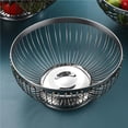 thumbnail image 4 of Wosthever Cesta de fruta de acero inoxidable 201, frutero hueco, cesta de almacenamiento de alambre de Metal multiusos para sala de estar, oficina, cocina Mostrada Numero 3 Wosthever HA026376-03, 4 of 6