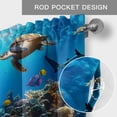 thumbnail image 5 of Summer Marine Life Valances for Windows Modern Turtle Shark Coral Fish Rod Pocket Curtain Valance Window Treatment Short Curtains for Kitchen Living Room, 54"x18", 5 of 9