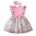 thumbnail image 2 of Fozruso Girls Casual Dresses Girls Summer Dress Floral Embroidery Gown For Infant First Birthday Party And Sizes 9-12 Months, 2 of 7