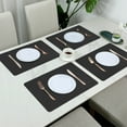 thumbnail image 4 of Wovilon Solid Color Leather Western Dining Mat Oil-Proof Dining Table Mat Hotel Home Dining Mat Non-Slip Bowl Mat Insulation Mat, 4 of 6