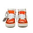 thumbnail image 3 of Off-White Men's Court 3.0 High Top Leather Suede Sneakers Orange White, 3 of 5