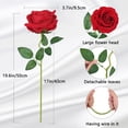 thumbnail image 6 of Morttic 24PCS Velvet Red Roses Artificial Flowers, Fake Roses Long Stem, Real Touch Faux Roses Bouquet Upgraded Artificial Red Roses for Home Wedding Party Office Hotel Centerpiece Arrangement, 6 of 9