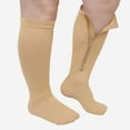 thumbnail image 3 of AMITOFO 2 Pairs Plus Size Compression Socks with Zipper for Men & Women Wide Calf- 20-30 MmHg Comfortable and Easy to Wear, 3 of 8