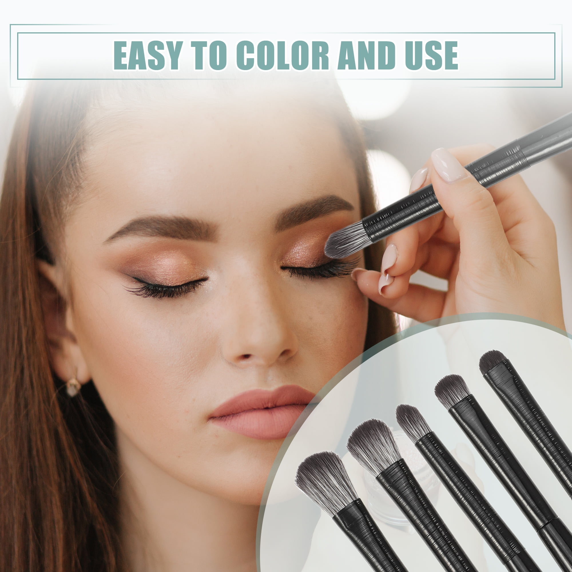 Unique Bargains 5pcs Makeup Brush Set, Face Concealer Brush, Eyeshadow Smudger Brush