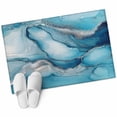 thumbnail image 2 of 2x3 Washable Entryway Rug, Abstract Liquid Art Non-Slip Area Rug for Front Door Kitchen Bathroom, Blue Gary Marble Texture Indoor Floor Mat for Home Decor, 2 of 9