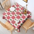 thumbnail image 2 of Christmas Square Tablecloth 42x42 Inch – Waterproof Polyester Printed Table Cover, Wrinkle Resistant & Washable for Kitchen Dining Picnic Party Decor, Single-v4-15, White, 2 of 6